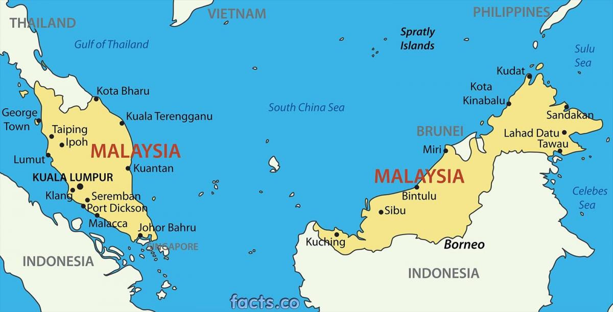 una mappa della malesia