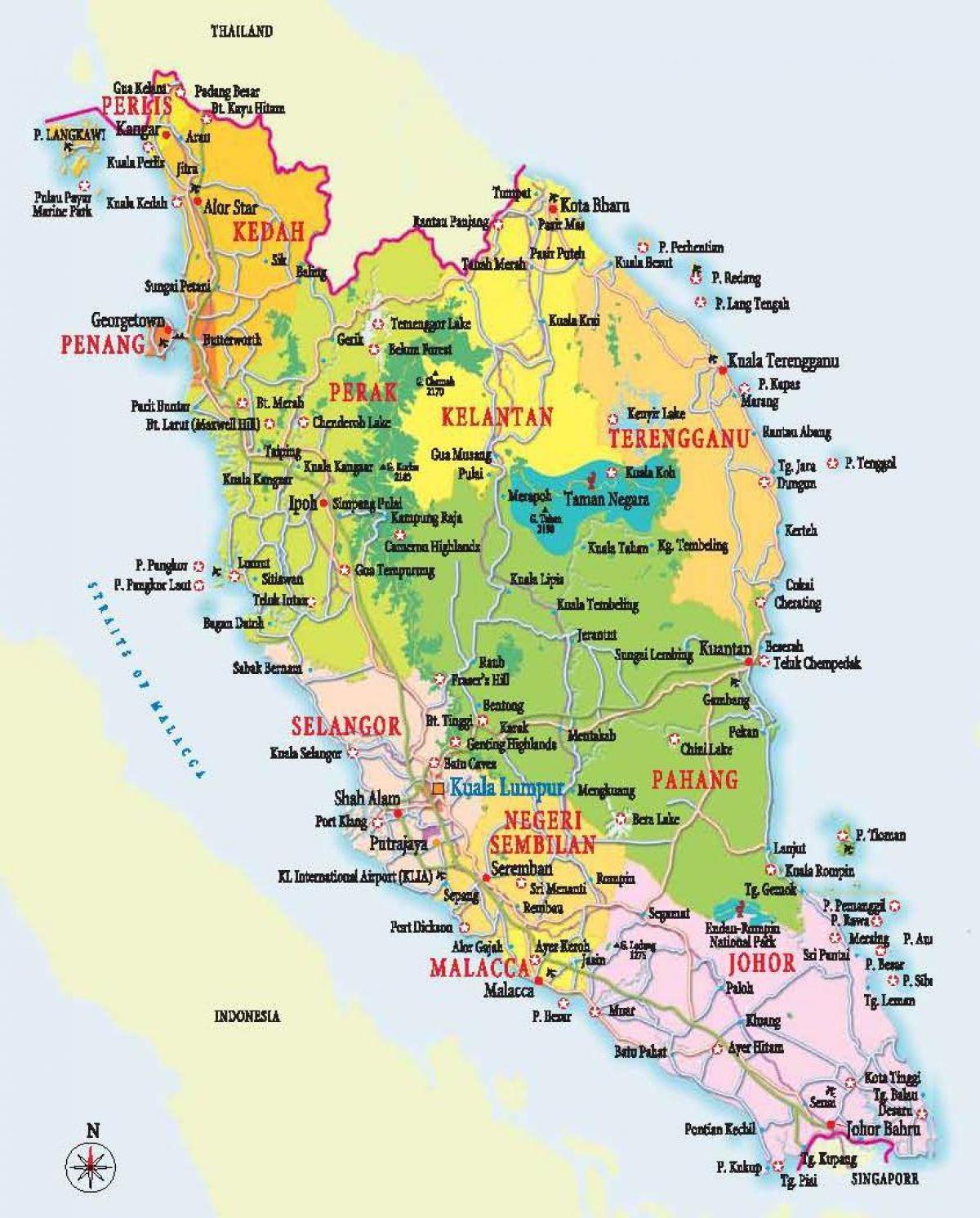 mappa di west malaysia
