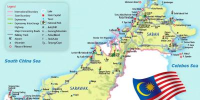 Mappa di east malaysia