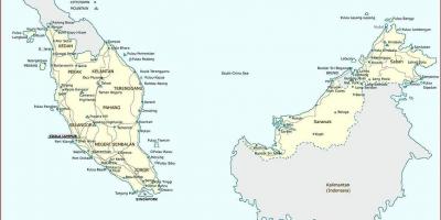 Mappa dettagliata della malesia