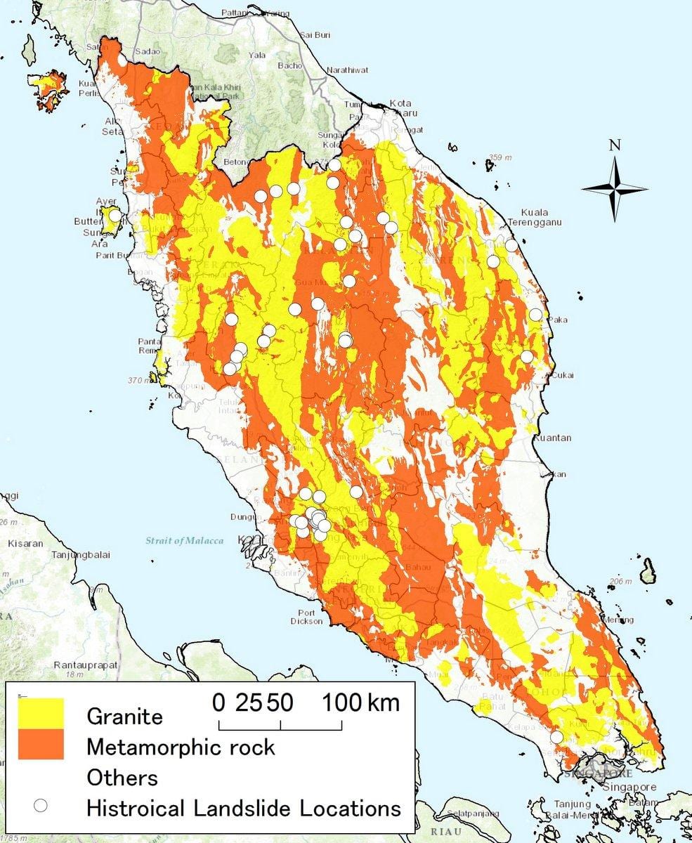 carta geologica della malesia