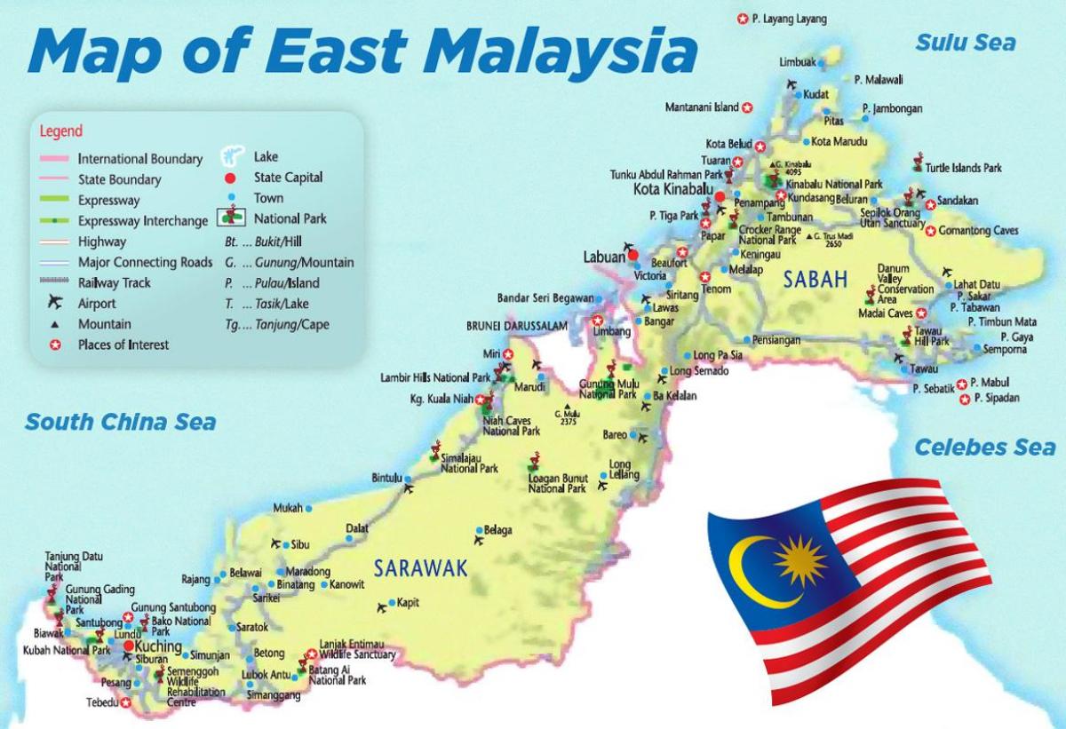 mappa di east malaysia