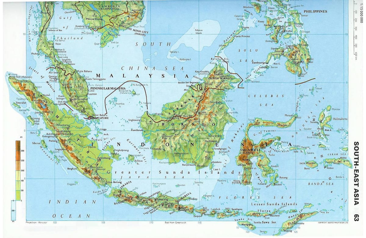 malesia mappa di contorno