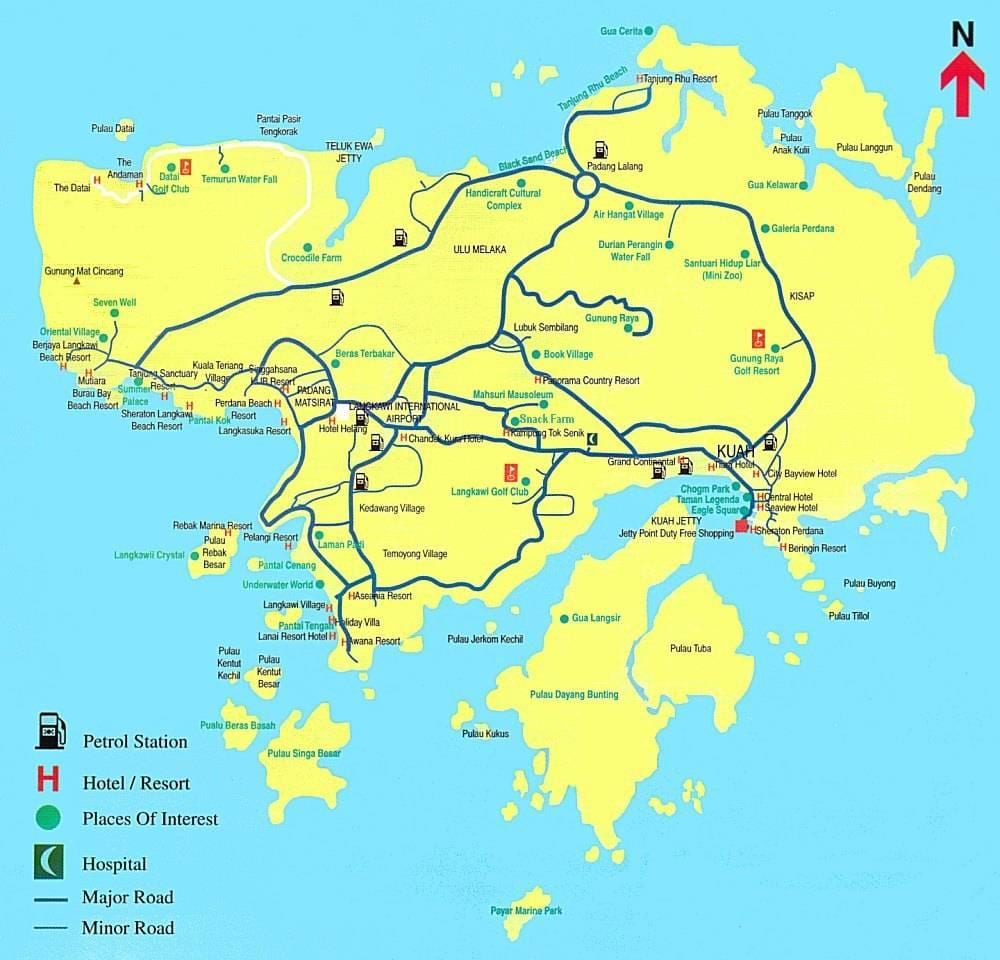 mappa della malesia e langkawi
