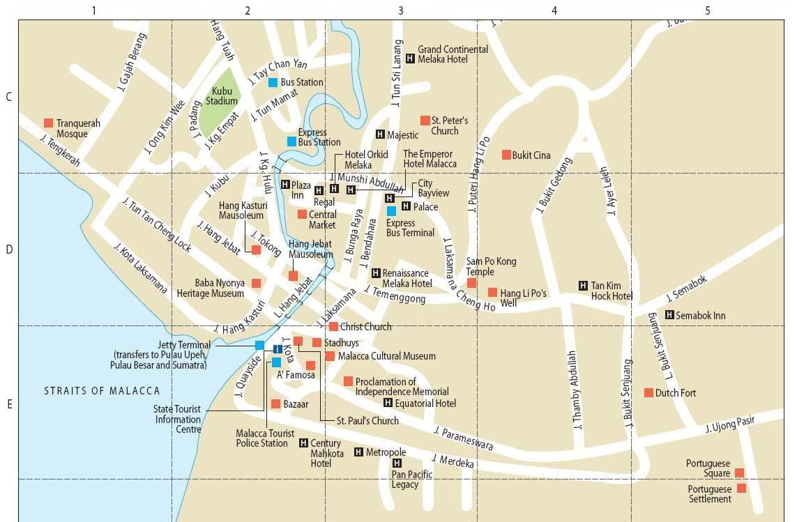 mappa di malacca, malesia