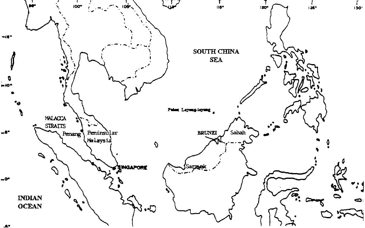 mappa della malesia disegnare la mappa