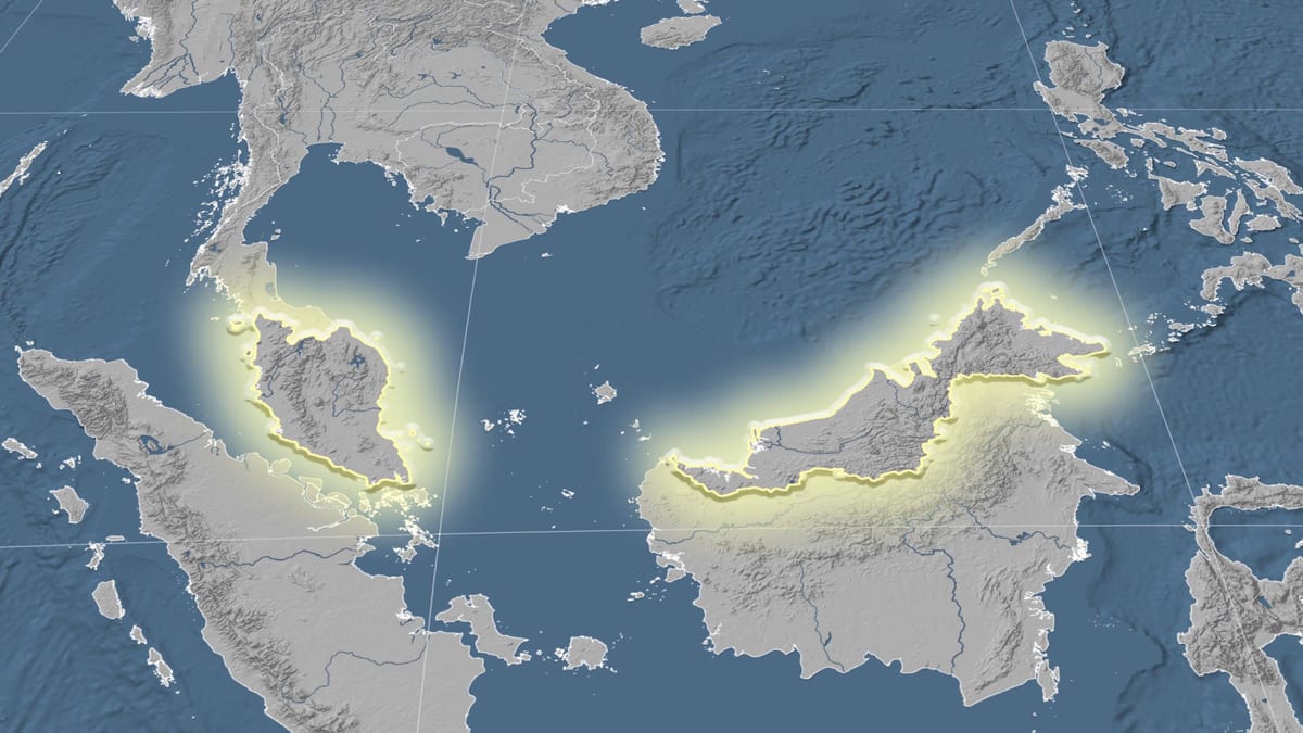 mappa della malesia elevazione 