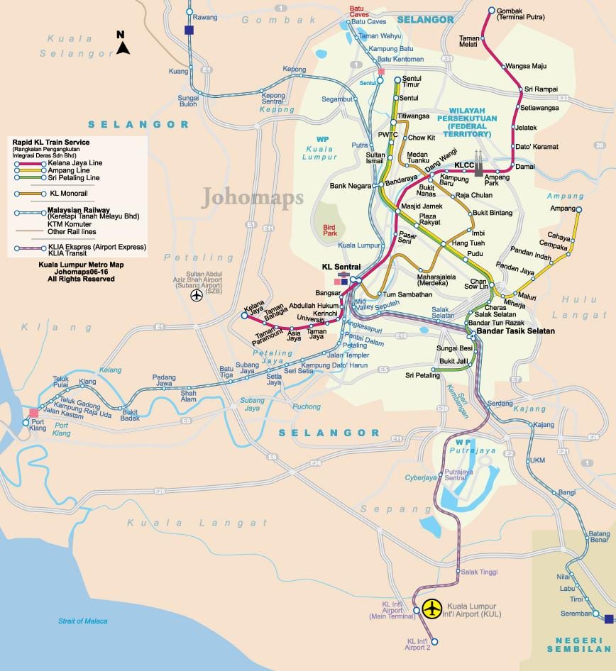 malesia mappa della metropolitana