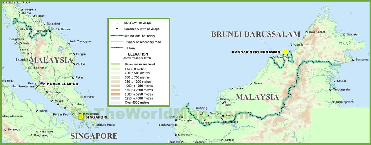 malesia geografia mappa