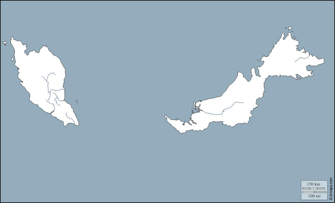 mappa vuota della malesia