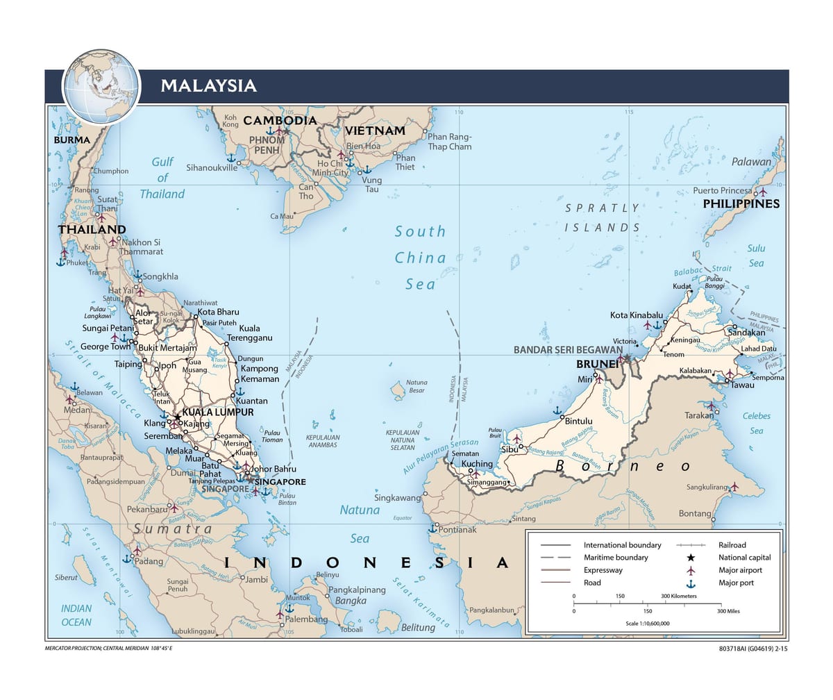 mappa della malesia porto di mare