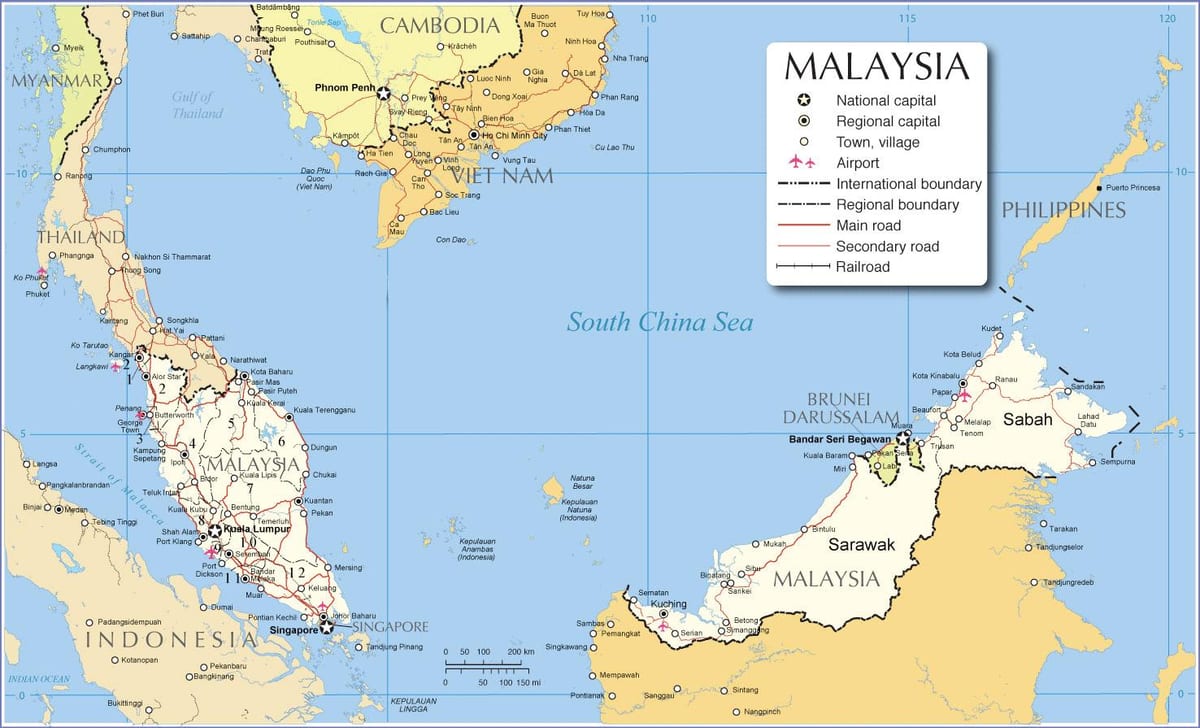 mappa della malesia terminal dell'aeroporto