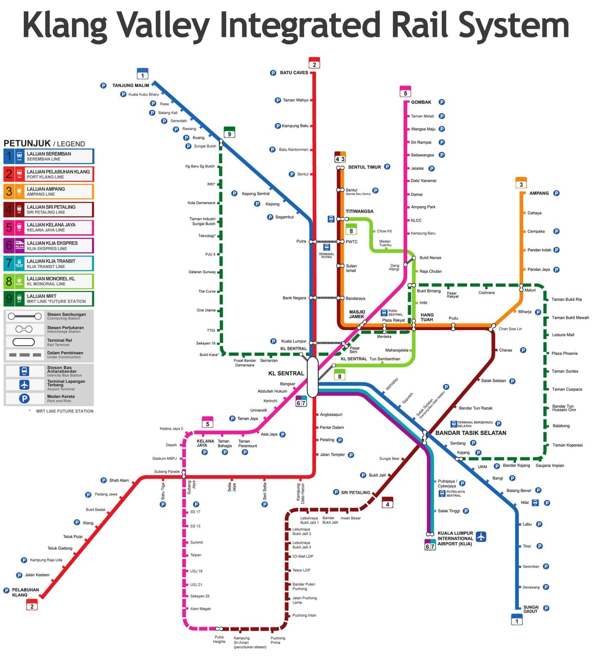 mappa dei trasporti della malesia