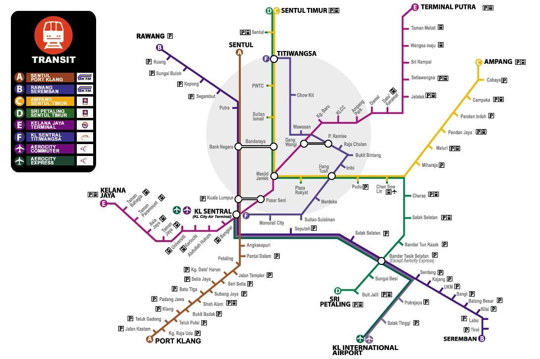 mappa della malesia trasporto