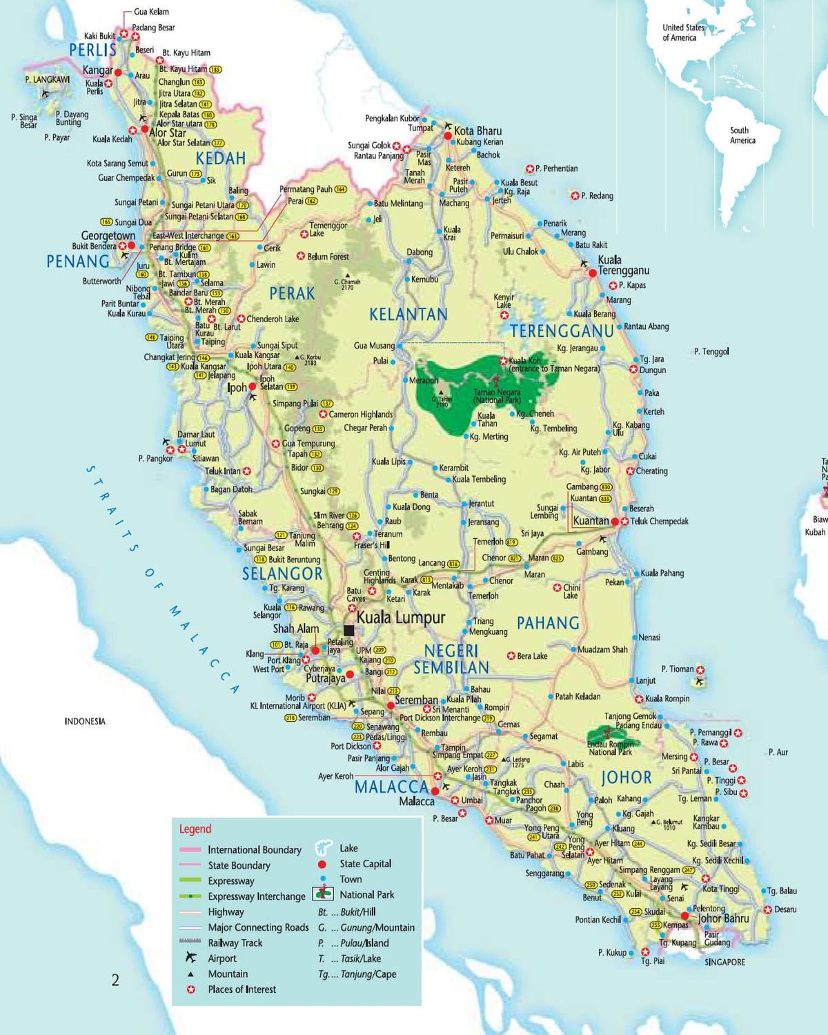 mappa di mappa, indicazioni stradali malesia