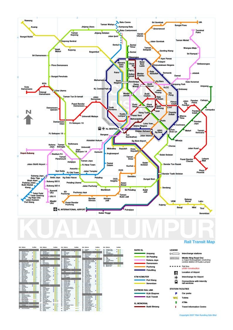 mrt linea 3 mappa del percorso malesia