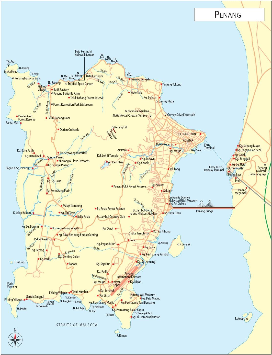 mappa di pulau pinang malesia