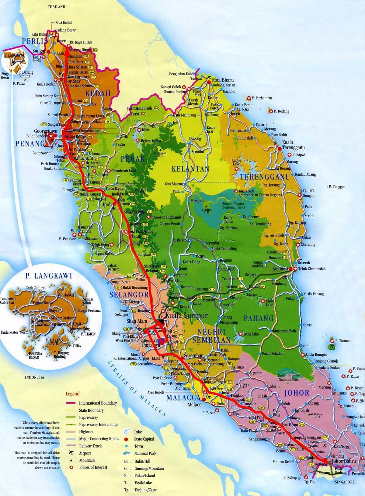 mappa di sud malesia