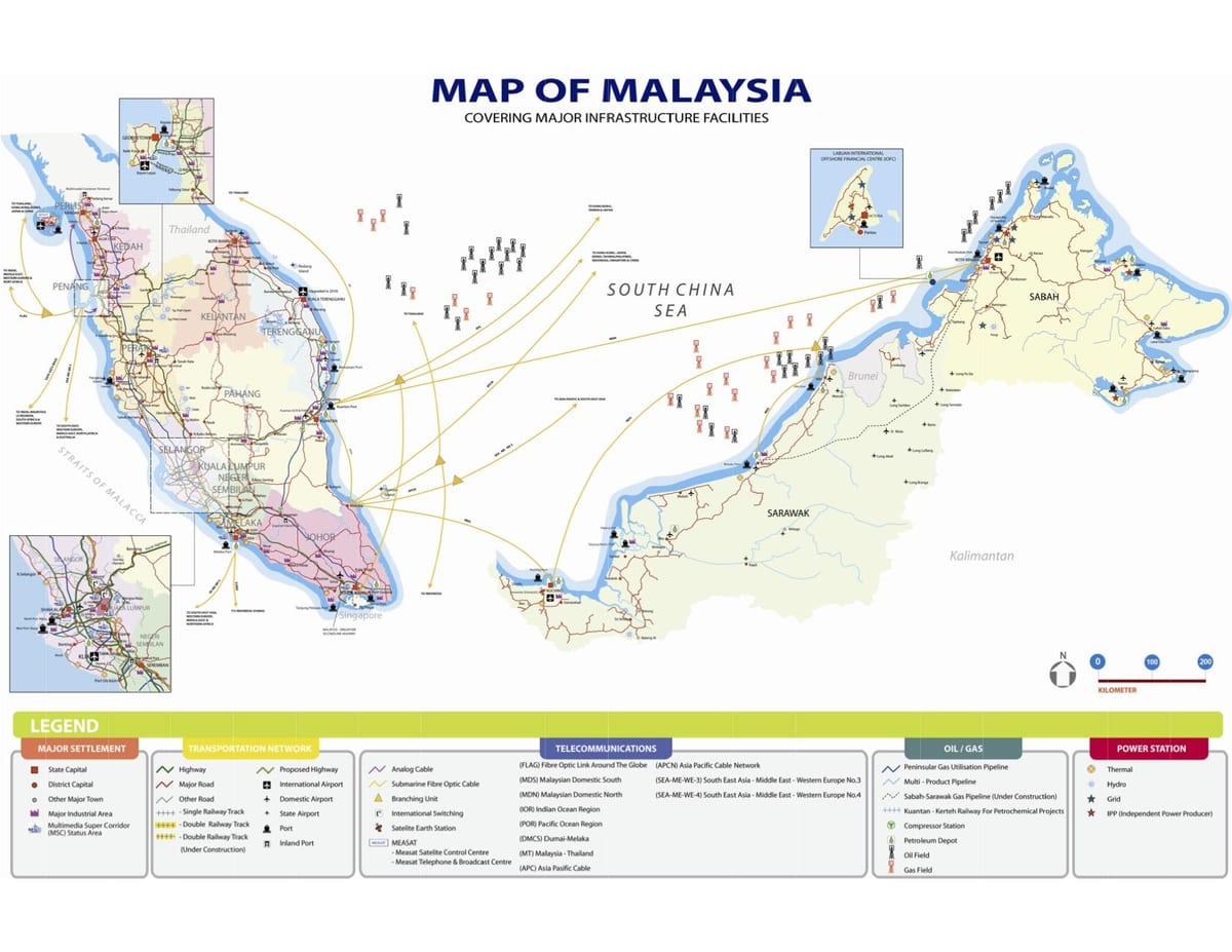 utilità di società di mappatura, malesia