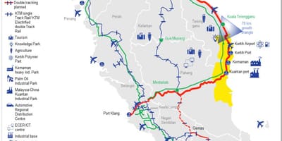 Mappa di alta velocità ferroviaria malesia rotta