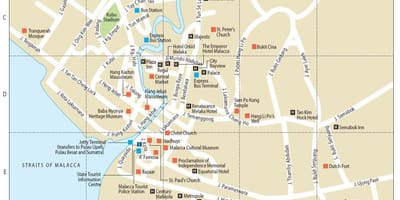 Mappa di malacca, malesia
