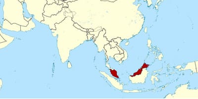 La mappa mostra la malesia