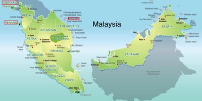Mappa della malesia beach resort