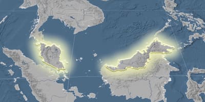 Mappa della malesia elevazione 