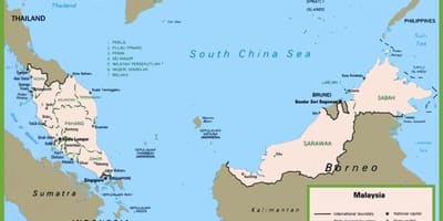 Mappa della malesia politico 