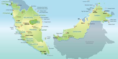 Mappa della malesia montagne