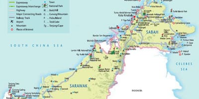 Mappa della malesia parchi nazionali