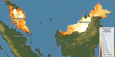 Malese densità di popolazione mappa