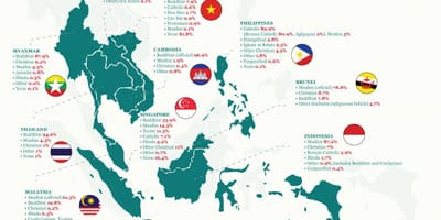 Mappa della malesia religione