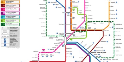 Mappa dei trasporti della malesia
