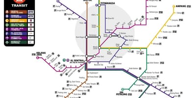 Mappa della malesia trasporto