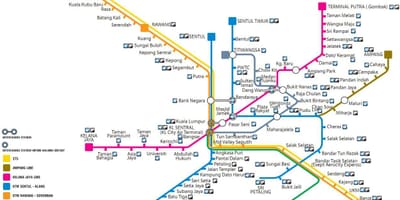 Cartina dei trasporti pubblici malesia