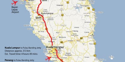 Mappa della malesia west coast