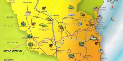 Mappa dello stato di pahang malesia