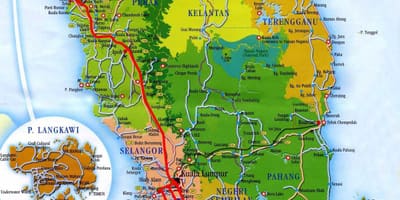 Mappa di sud malesia
